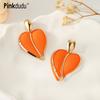 Fashion 3 Color Multilayer Love Drop Earrings Elegant Luxury Enamel Heart Geometric Earring for Women Jewelry PD1489