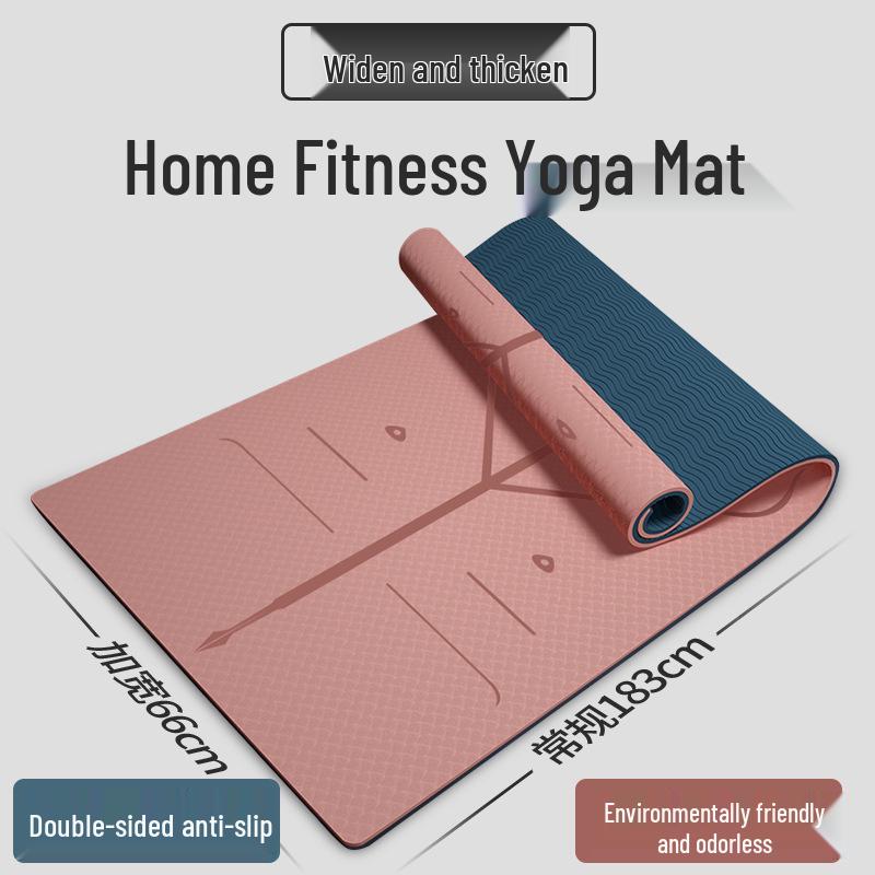 Thickened Non-Slip Fitness and Yoga Mat for Home Use – Extra Wide and Long for Men and Women