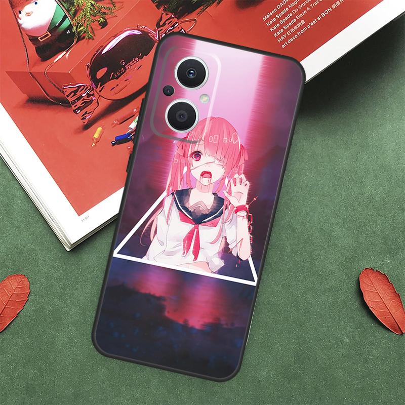 Милый Чехол-Анимация Глитч Девочка Для OPPO Reno 13F 14F 12F 11F 12 11 10 14 Pro 8T 8 Lite OPPO Find X9 X8 X6 X5 Pro Чехол