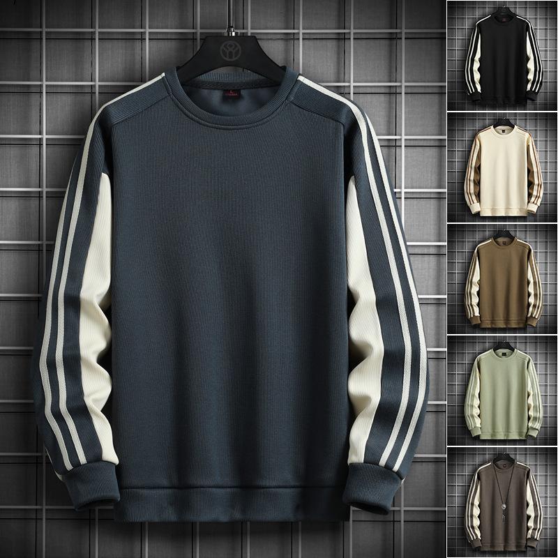 Men's Sweatshirt New Autumn New Versatile Long-sleeved T-shirt Pullover Round Neck Sweatshirt Men's Bottoming Shirt Large Size