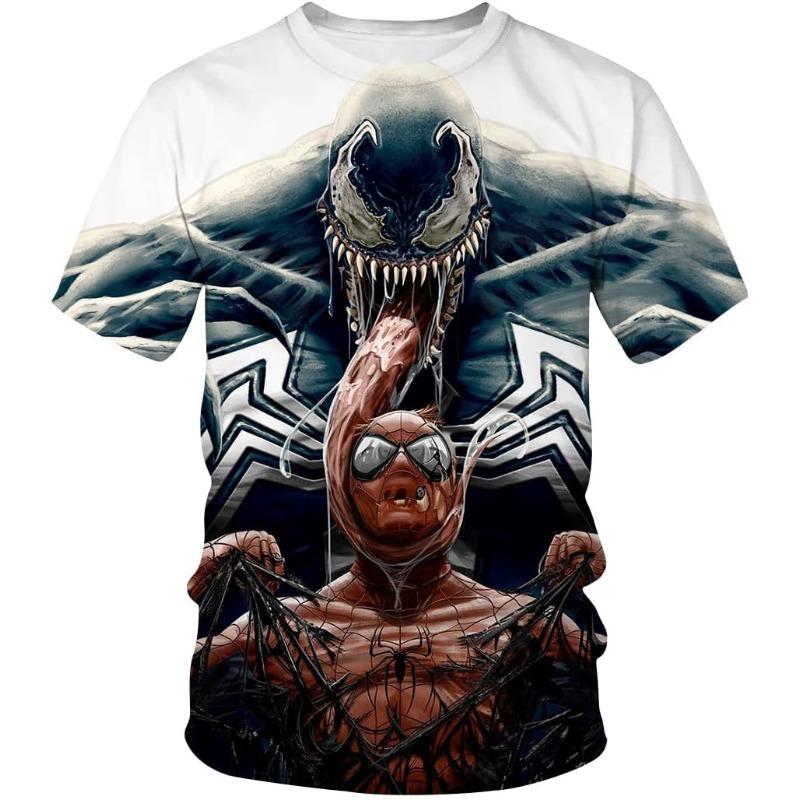 Men Women Children Venom Graphic TShirt Full Print Short Sleeve Tees Hip Hop Streetwear Casual Black T-shirt for Fans Daily Tops