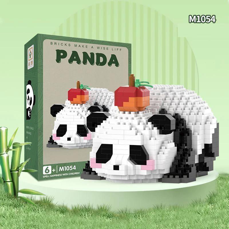 500PCS Creative Cute Mini Panda Building Blocks Micro Bricks Assemble Decoration Toy With Box Birthday Gift for Boys and Girls
