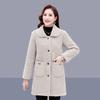 Плюшевое утолщенное пальто из искусственной овечьей шерсти для женщин среднего возраста и пожилых женщин, кашемировое зимнее пальто средней длины для мамы