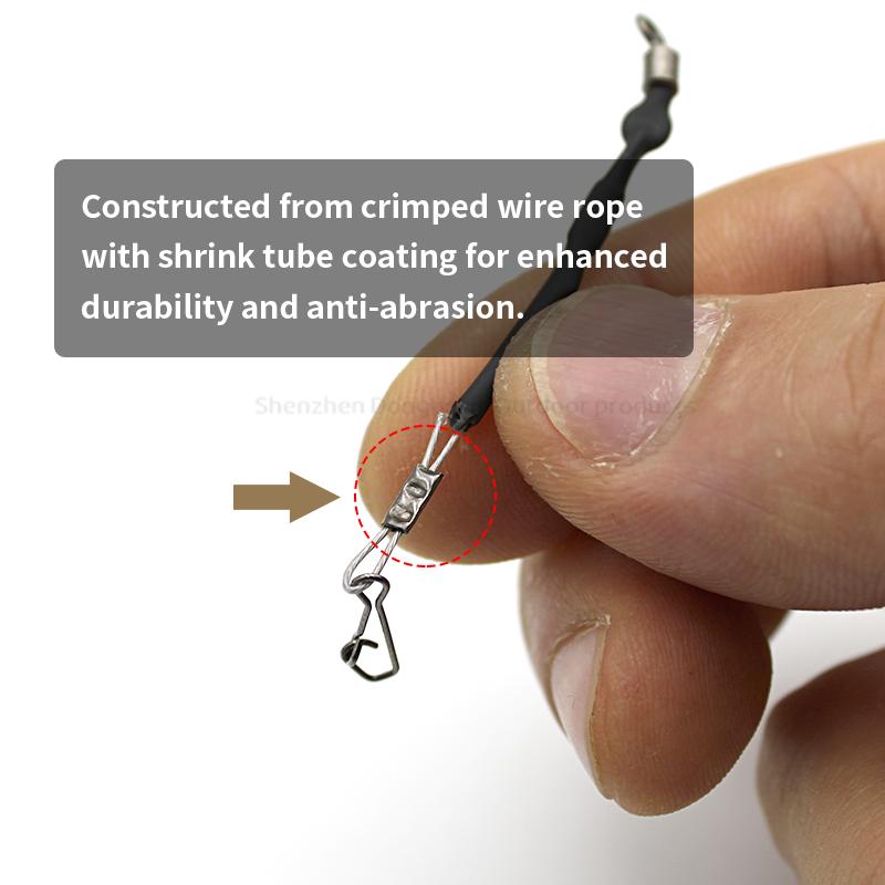 3 шт. Аксессуары для карповой рыбалки Жесткие фидерные поводки 6/8 см Опрессованный стальной трос Для рыбалки Скользящая оснастка Терминальная оснастка