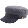 Marine Cap Leather Newsboy Cap Black Hat for Going Out Travel Men Women CZ199 [White Fang] (Gray)