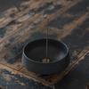 Nannlia 13cm Diameter Ceramic Incense Burner, Stylish, High-Quality, Japanese-Style Interior Decor for Buddhist Altars (Black)