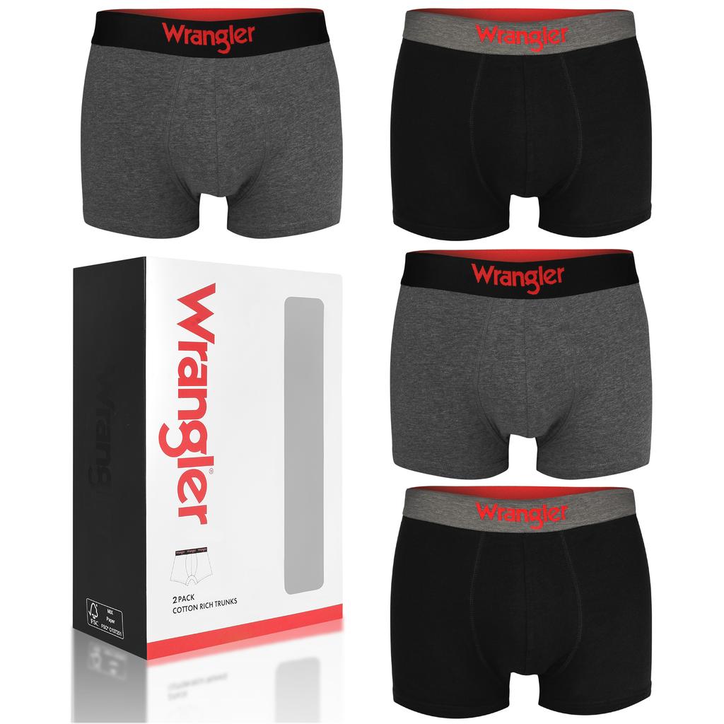 Wrangler Zestaw Bokserki Męskie 22055 Szary Bawełna 4 Pak