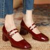 Thick Heel Mary Jane Shoes New Fashion Shallow Mouth High Heel Single Shoes