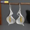 Exquisite Blooming Flower Hook Earrings Simple Accessories Gold Silver Color Plant Dangle Earrings for Women Jewelry