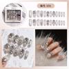 24pcs/set Press On Nails A Variety of Handmade Nail Art Butterfly Flower Wear Finished Nail Stickers Large Diamond Glitter Nail Stickers