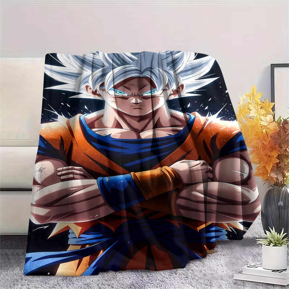 Фланелевое одеяло с принтом персонажей Dragon Ball, Высококачественное, Удобное для всех сезонов, Декор для дома, Тепло и уют, Идеально для рождественских подарков