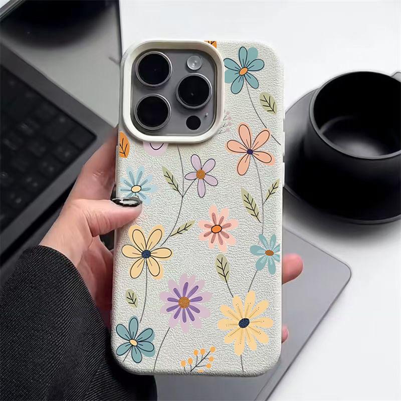 Защита от падений Персонализированный чехол для телефона iphone16pro Для iPhone 16 15 Pro Max 16promax 14 13 12 11pro Художественный цветочный узор