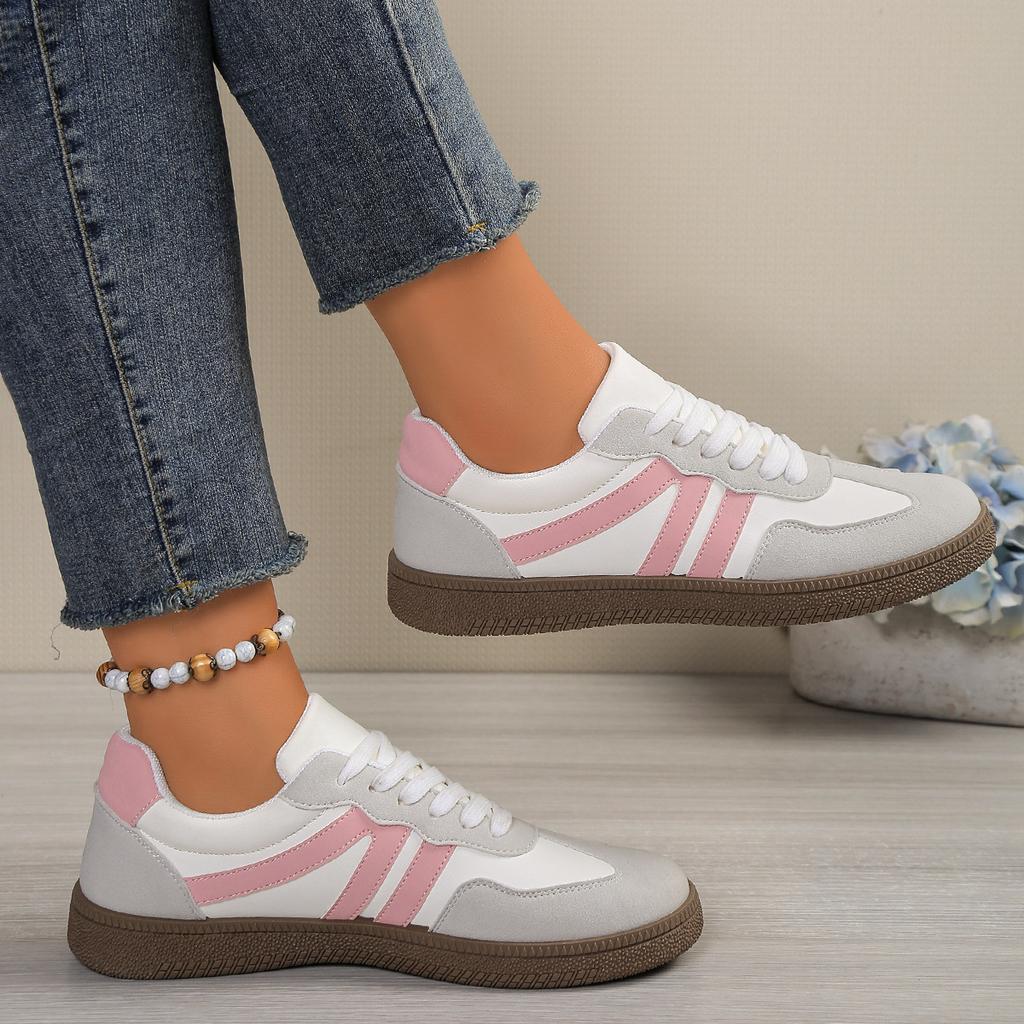 Внешняя торговля 2025 новые большого размера белые туфли женские ретро повседневная мода круглый носок спортивные для бега на плоской подошве