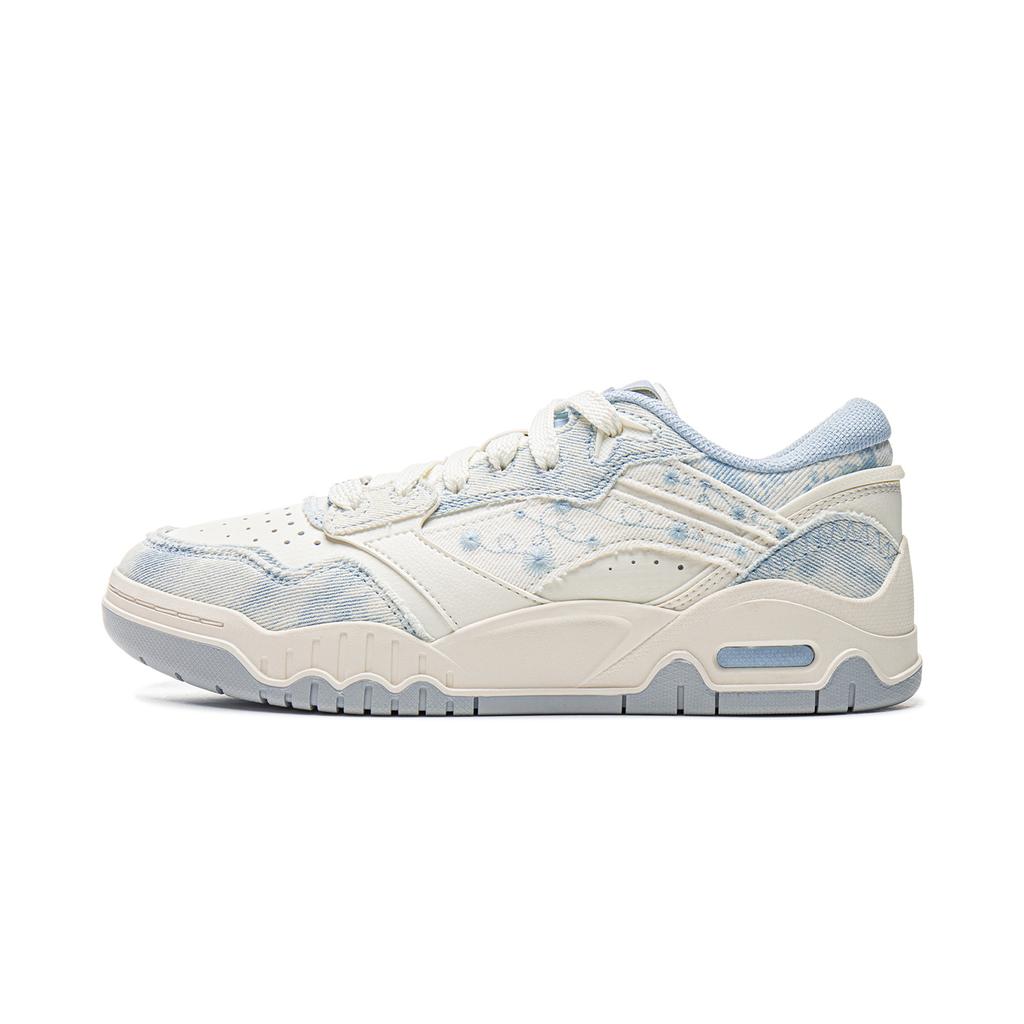 Li Ning Moon White 3 Скейтбордические кроссовки Женские Низкие Белый, Синий AGCV078-3