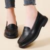 Женские мокасины, классические деловые туфли для офиса, повседневные черные кожаные туфли