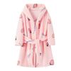 Children's Hooded Rainbow Horse Fleece Bathrobe – Thick, Warm, Autumn/Winter Print