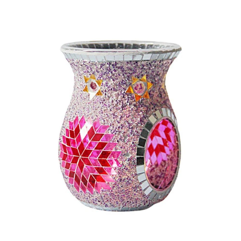 Мозаичный стеклянный подсвечник для ароматических свечей, прочный диффузор для благовоний, ароматерапия, кофейная барная стойка