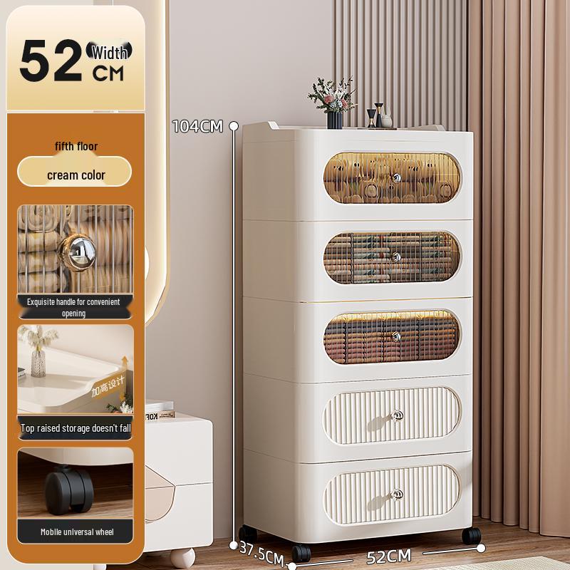 Multi-Layer Drawer-Style Plastic Storage Cabinet for Home & Clothes Organization