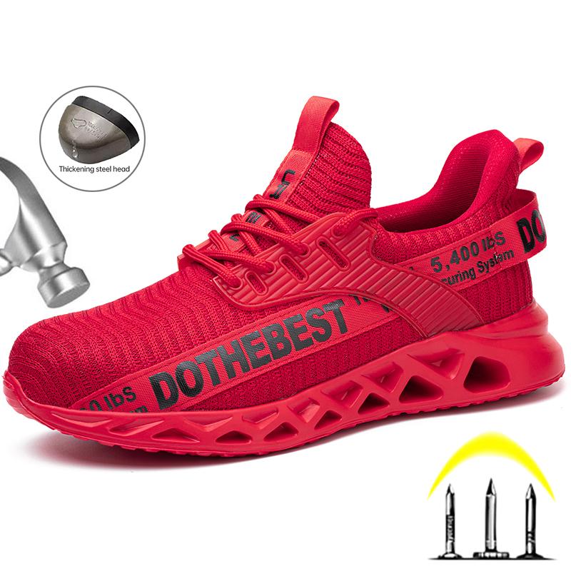 Защитная обувь со стальным носком для мужчин и женщин, легкие рабочие кроссовки, устойчивые к проколам, дышащие рабочие ботинки для мужчин, защитные рабочие ботинки унисекс
