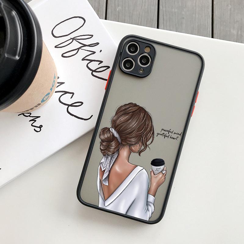 Девушка Босс Женский Кофейный Чехол Для телефона Для iphone 16 12 11 14 13 15 Pro Max X XS XR SE 2020 7 8 Plus Модные Женские Чехлы на Высоких Каблуках