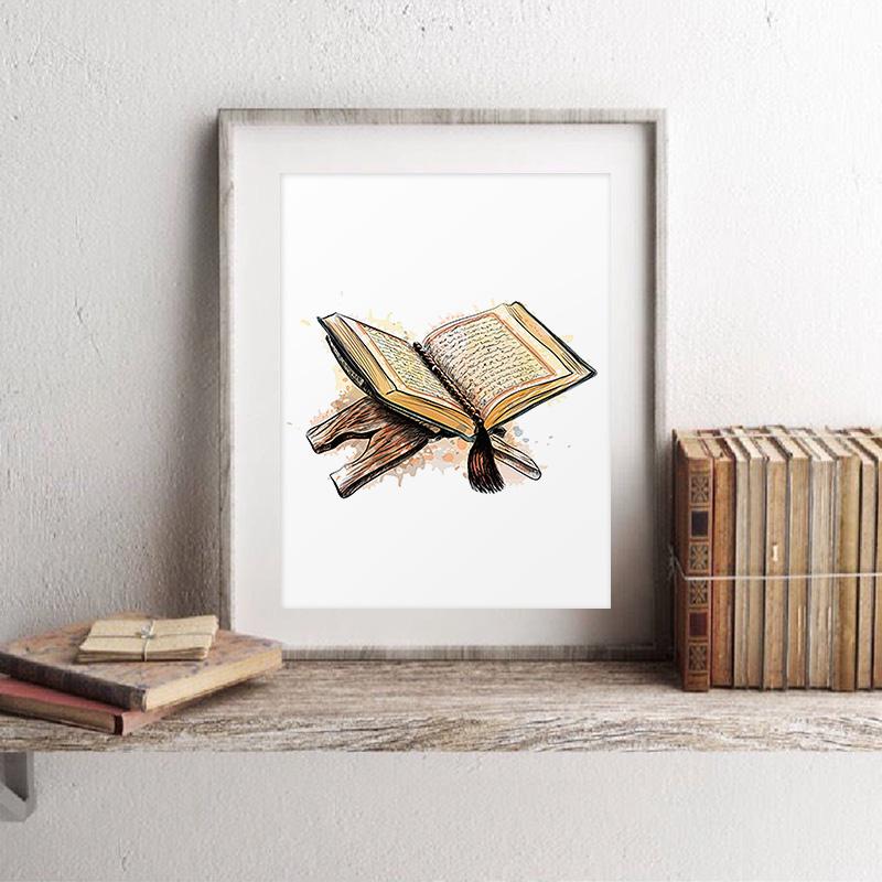 Исламский настенный плакат с каллиграфией, современная картина на холсте, мусульманские руки, книга, художественный принт, настенные панно для украшения гостиной