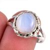 Natural Rainbow Moonstone Gemstone Handmade 925 Solid Silver Gift Ring S.9 C1e33
