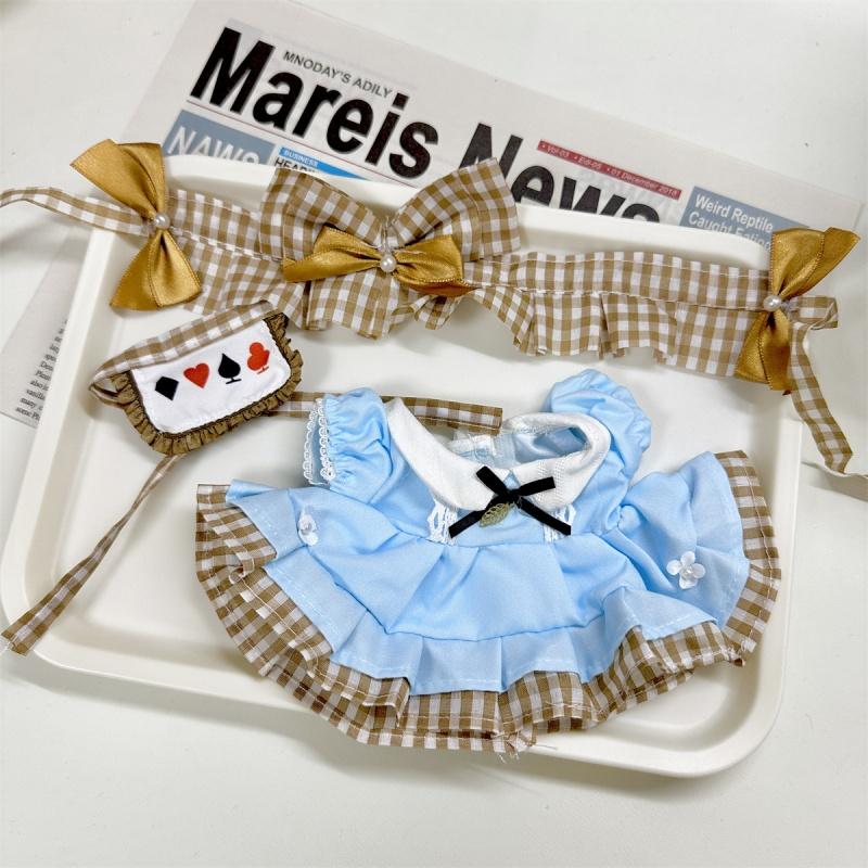 2025 New 20cm Plush Dolls Clothes Skirt with Headband Fashion 20cm Plush Doll Clothes Accessories