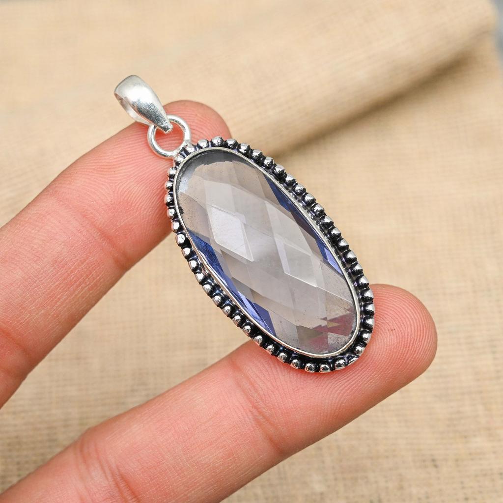 Amazing Iolite Gemstone Handmade Jewelry 925 Sterling Silver Pendant