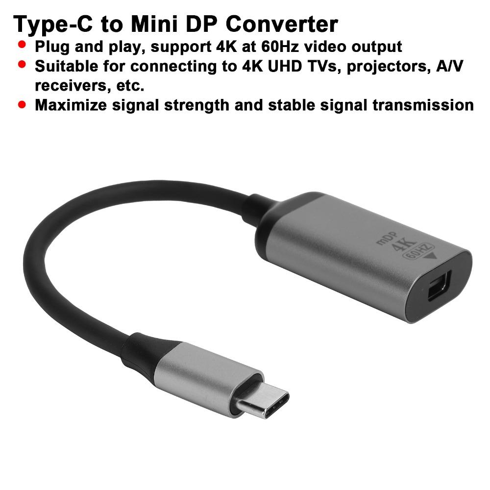 Plug and Play USB-C to Displayport Adapter 4K 60Hz USBC to Mini DP Adapter  Computers