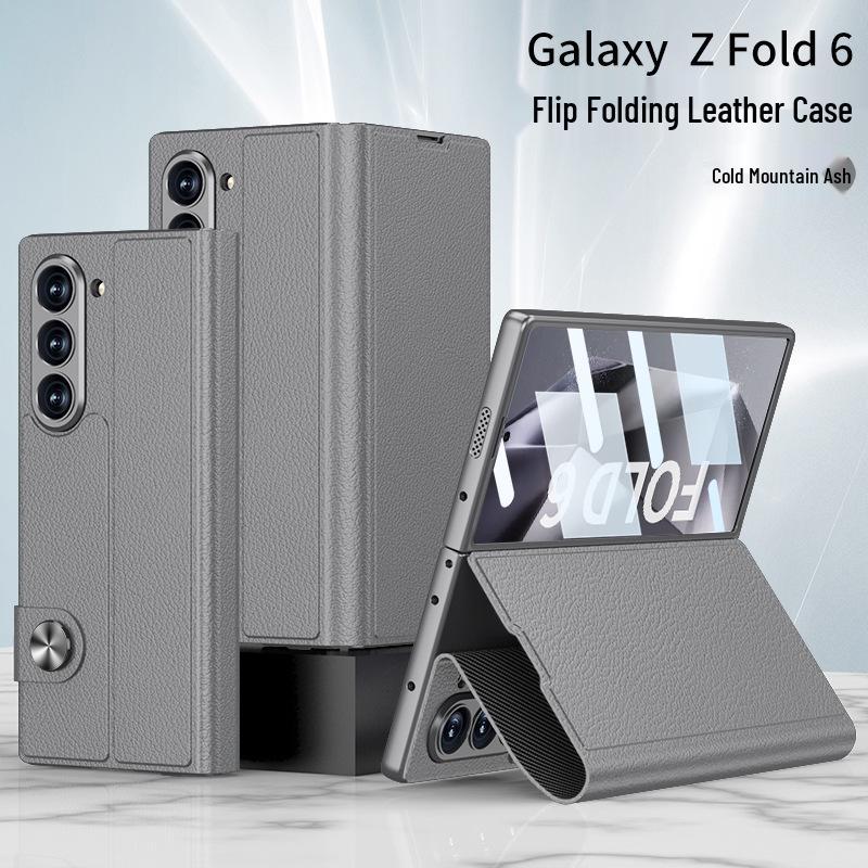 Кожаный чехол-книжка для Samsung Z Fold6: Трансграничный Креативный Бизнес Интегрированный Дизайн Корпус-Экран