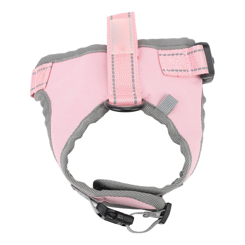Dog Harness Vest with Leash Adjustable Reflective Padded Nylon Easy Control Pet Harness for Walking Medium Size Dog Pink