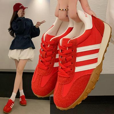 Немецкий оригинал обувь Dexun корейская версия ретро платформа красные туфли Dexun 2025 весна повседневная кожа Forrest Gump кеды