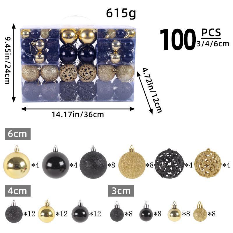 Christmas Tree Decorations, Christmas Ball Pendants, Small Accessories, Atmosphere Decoration, Green, Gold And Red Pendants