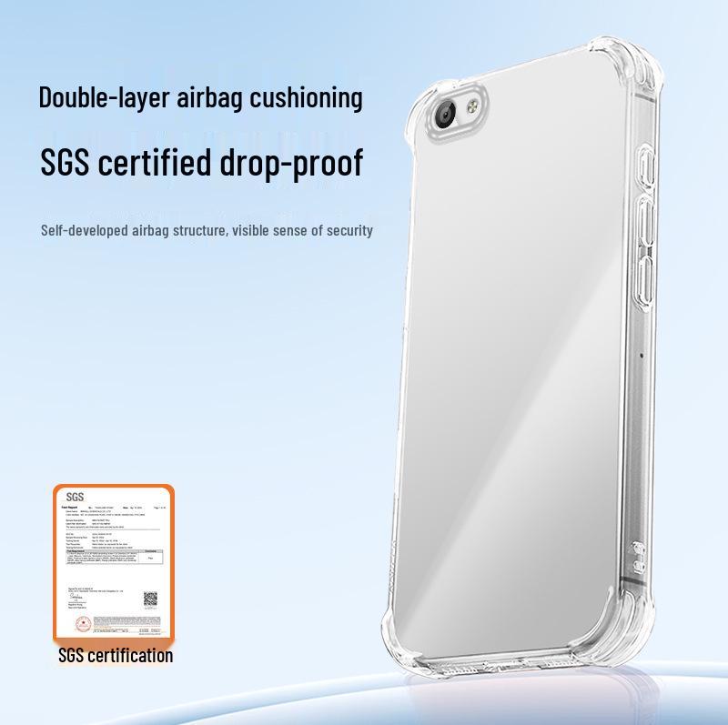 Vivoy53L/Y53s/T1X Transparent Airbag Phone Case - Four-Corner Drop-Proof TPU for Enhanced Protection.