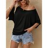 Solid Color Casual and Comfortable Short Sleeved Top Loose Batwing Women's T-shirts