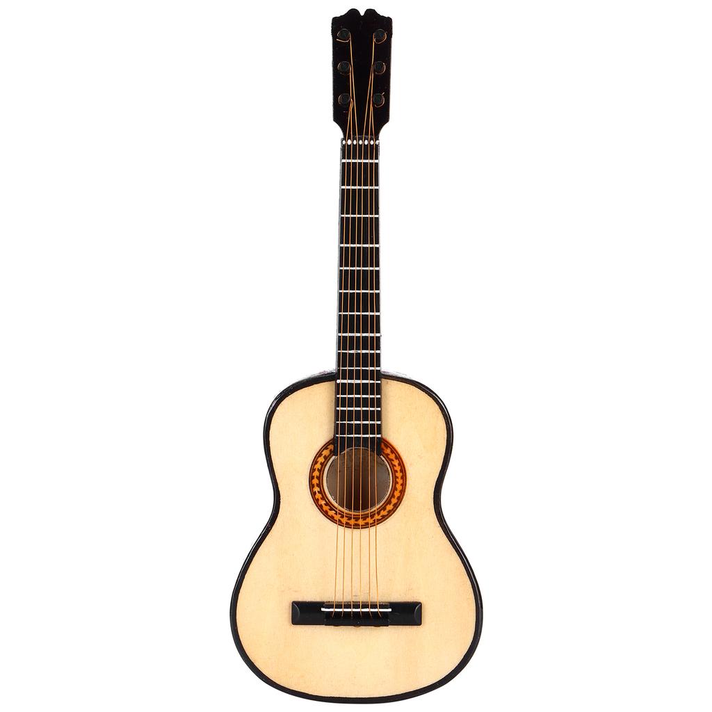 Miniature Wooden Classical Guitar Model with Stand Musical Instrument Ornaments Gifts