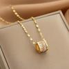 Baojia 18K Rose Gold Titanium Necklace: Elegant Small Waist Pendant for Women