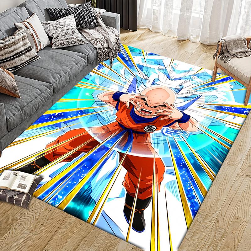 Dragon Ball Krillin Square Area Rug, Non-Slip Floor Mat for Home Decor, Perfect Gift for Dragon Ball Fans