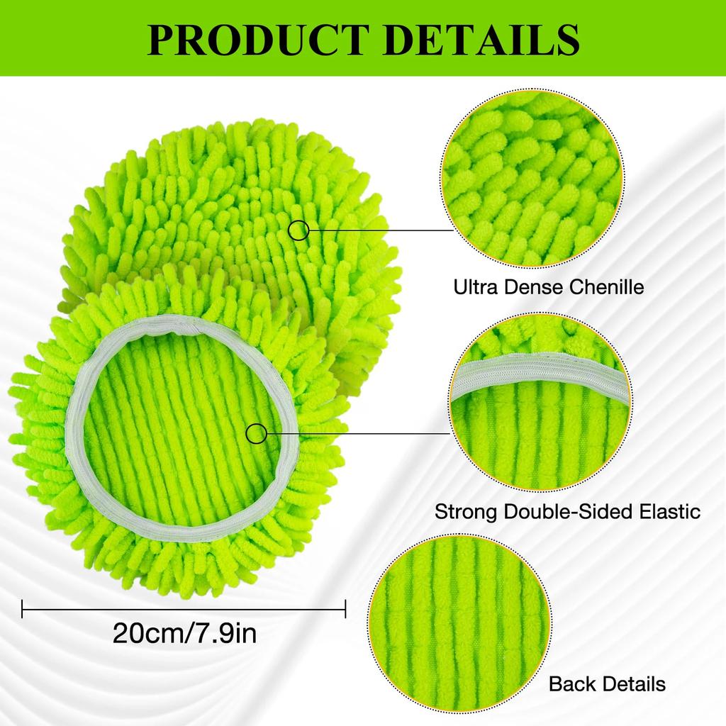 Сменная насадка-швабра из микрофибры и шенилла для швабры O-Cedar/Vileda Easywring с системой с двумя резервуарами, Микрофибровые шениллевые салфетки для швабры