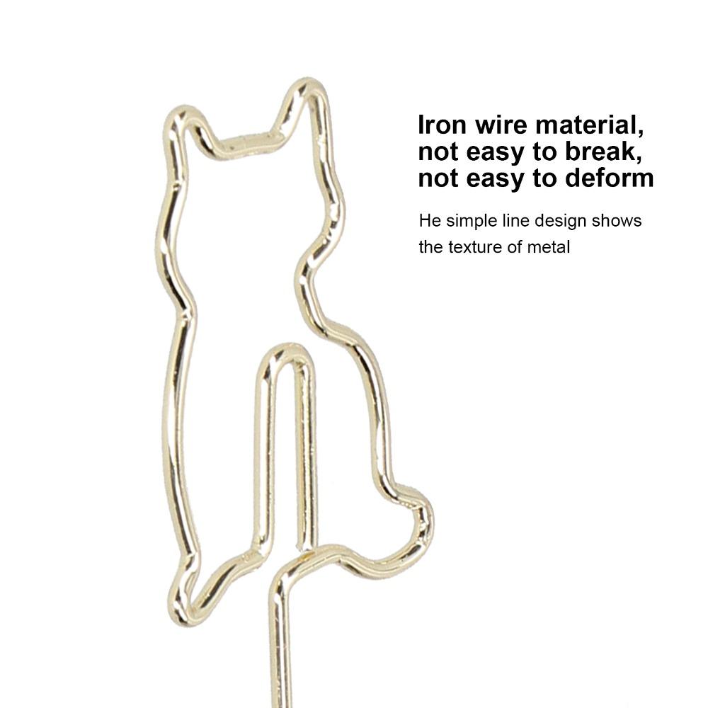 10Pcs Electroplating Metal Cat Photo Table Clip Gold Desktop Message Clip Home Decorations
