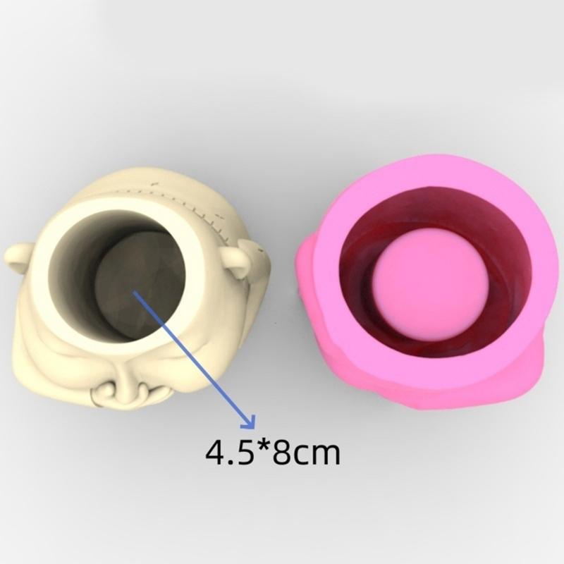 Cute Funny Boy Flower Silicone Molds Pen Holder Epoxy Resin Mold Succulent Planter Making Tool for Crafts