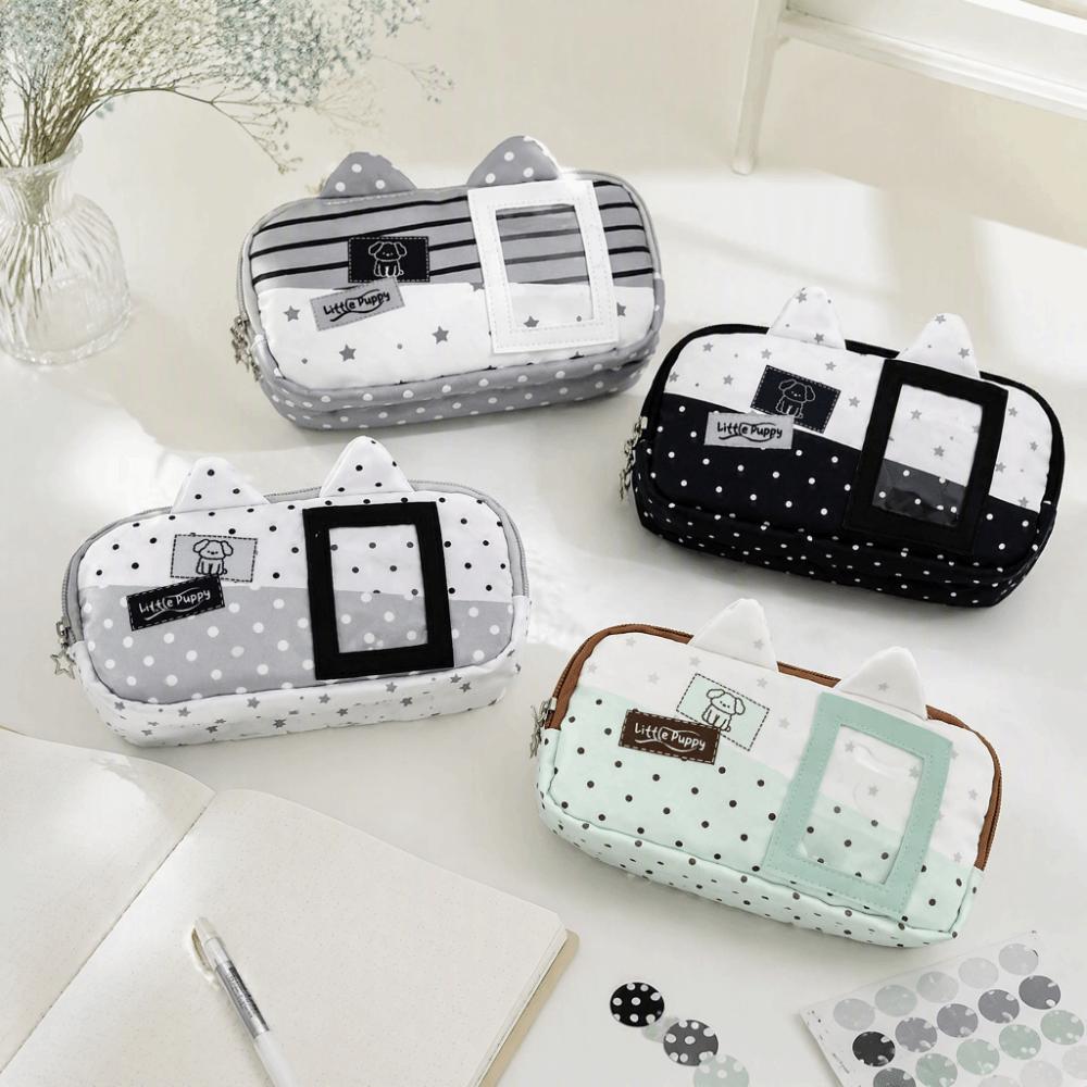 Desktop Storage Polka Dot Pencil Case Y2K Star Stripe Stationery Bag Stationery Holder