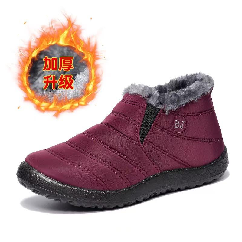Хлопковые туфли для внешней торговли женские 2025 новые хлопковые ботинки большого размера на толстой подошве и с утолщенной подкладкой, старые пекинские зимние сапоги, теплая повседневная обувь