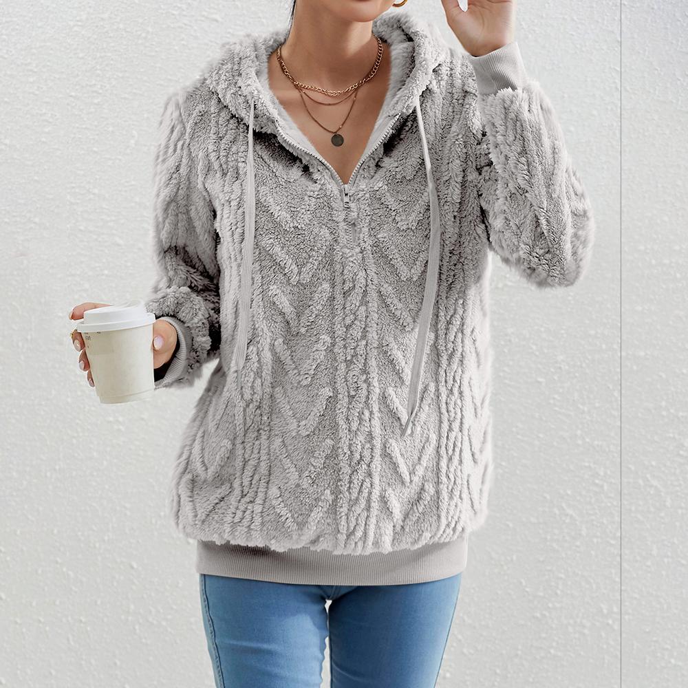Женские пушистые флисовые толстовки, женские осенние толстовки с капюшоном на молнии, пуловеры, топы