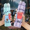 1PC It Is A Good Day To Read Book Art 750ml Color Plastic Water Bottle Leakproof Flip Straw Lid For Sports Office Home Use