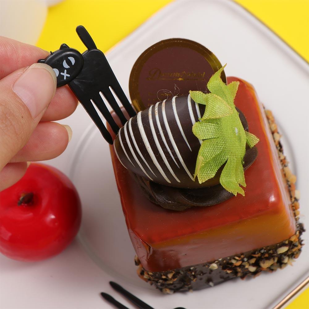 18PCS Mini Black Cat Fruit Fork Creative Dessert Fork Cartoon Fruit Toothpick  Kids