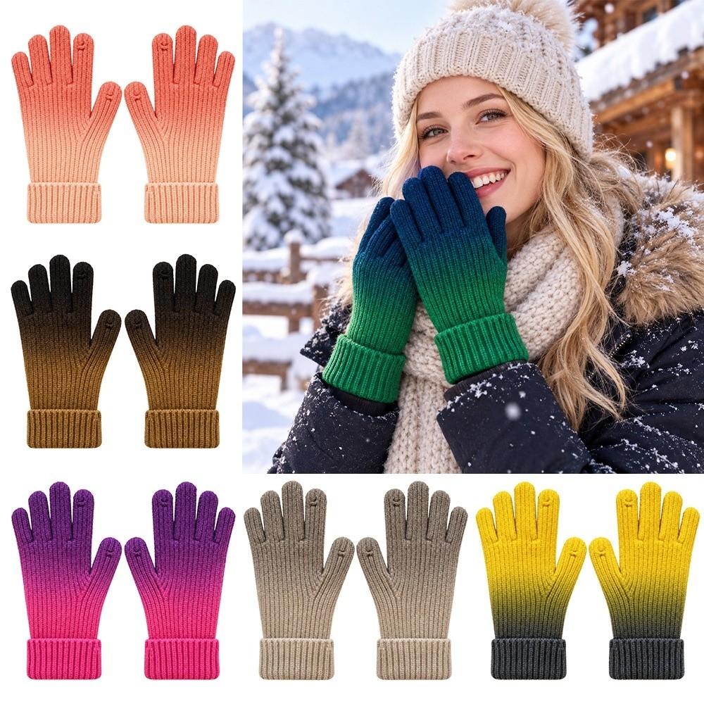 Thick Winter Gloves Fingertip Openings All Finger Gloves New Knit Gloves For Women Men