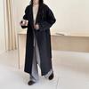 Корейское шерстяное пальто с воротником Dongdaemun, сшитое вручную, с двух сторон, для женщин, шерстяное пальто средней длины в стиле темперамент