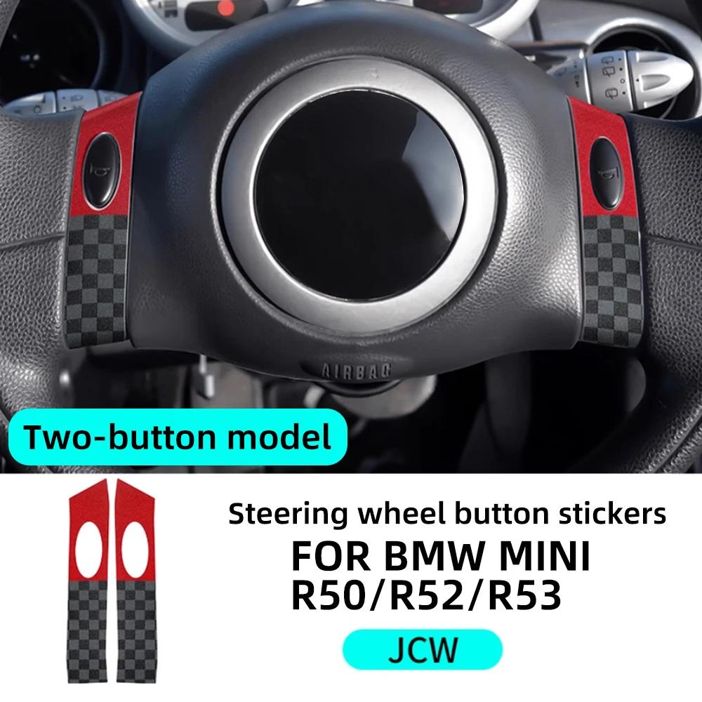 For Mini Cooper R50 R53 R52 2001-2006 PU Leather Hatch One Steering Wheel Button Sticker Strip Car Interior Panel Cover Decal