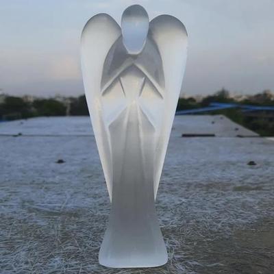 Селенитовые карманные крылья, статуя ангела, фигурки, кристалл-хранитель для духовной связи, кристалл ангела для домашнего декора, офисный стол, спальня, приборная панель автомобиля